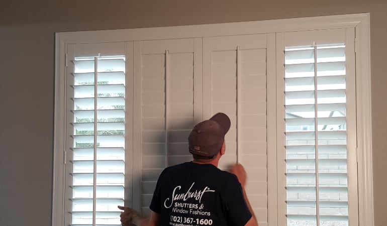 Installation of plantation shutters in Clearwater